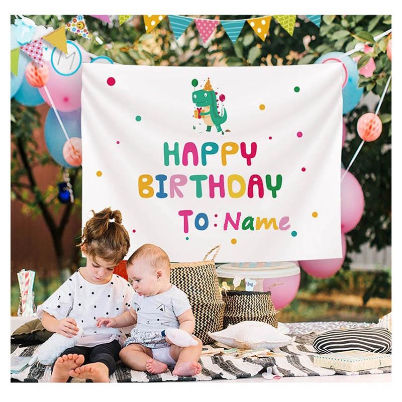Happy Birthday Celebrate Tapestry Wall Hanging Wall Blanket Tapestry Art Home Decorations for Living Room Bedroom Dorm Decor