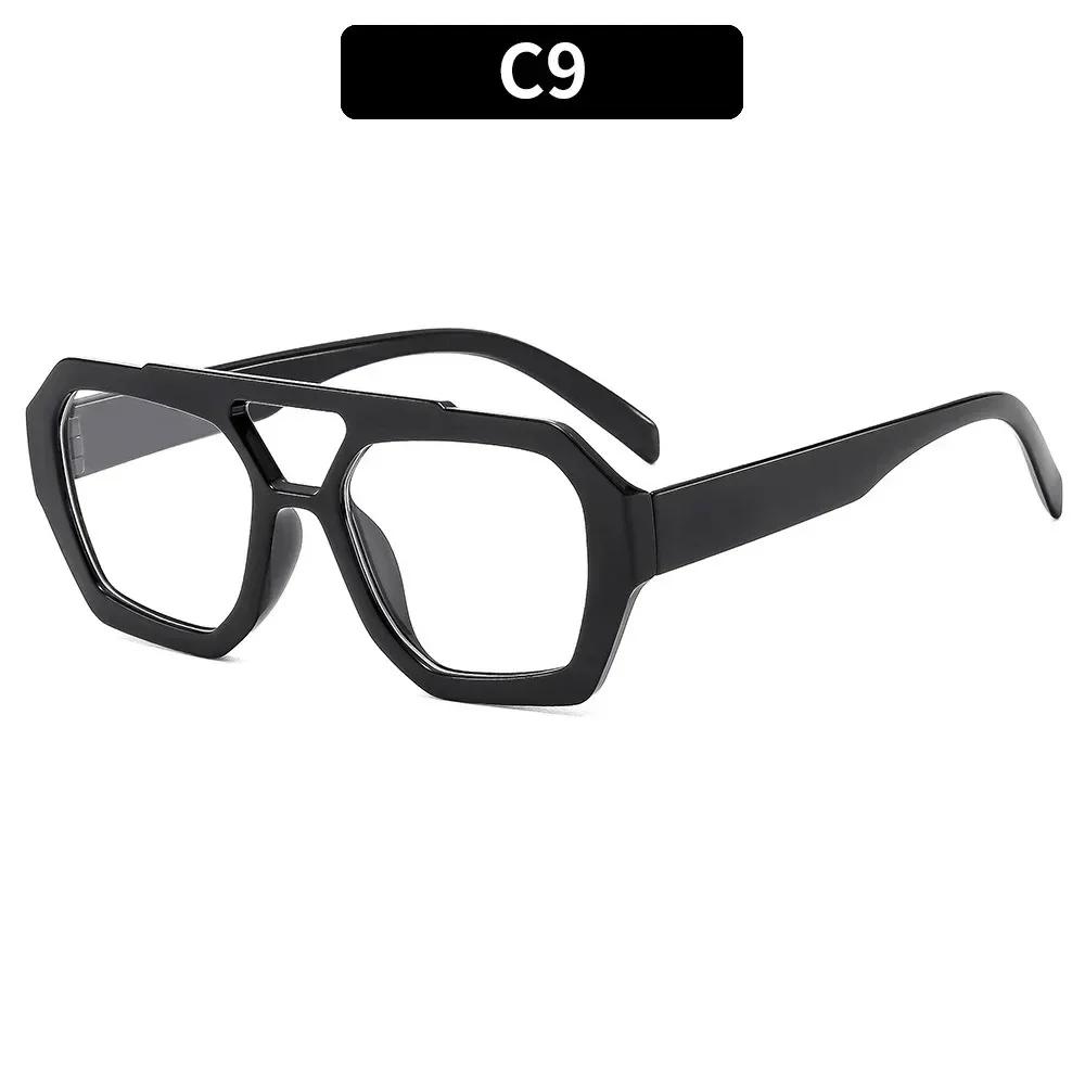 Square Double Bridges Women's Sunglasses Vintage Retro Leopard Blue Gradient Female Sun Glasses Luxury Eyewear