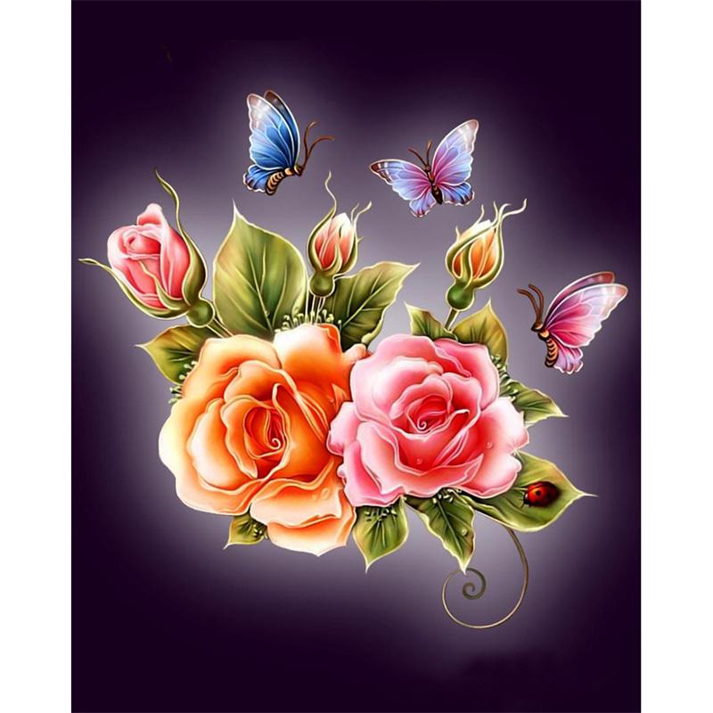 Diamond Painting Passionate Diy 5d Pretty Flower Diamond Embroidery Cross Stitch Kit Rhinestone Mosaic Home Decor
