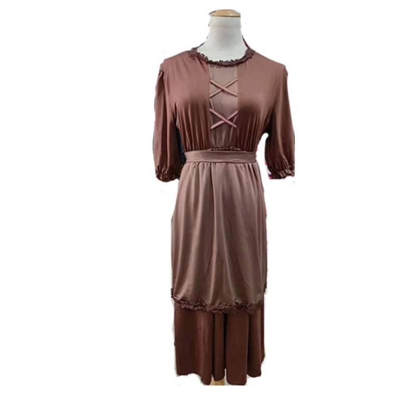 Medieval Peasant Costume For Children Adults With Polyester Fabric For Stage Play Performances