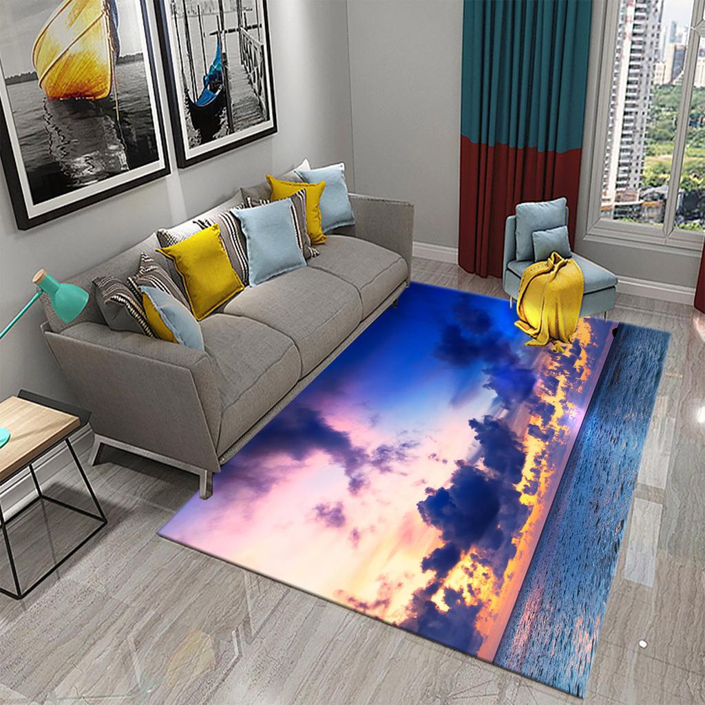 Bathroom Toilet Bedroom Kitchen Living Room Non-slip Floor Mat Sunset Ocean Beach Sky Landscape Rug
