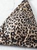 Leopardenmuster Bikini Set Damen Ausgeschnittenes Dreieck BH zum Binden String Split Biquini Badeanzug Sexy Badeanzug 2-teilige Sets