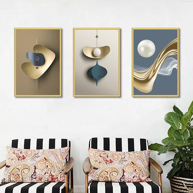 Abstract Geometry Decorative Paintings Nordic Luxury Woman Posters and Prints Wall Art for Living Room Porch Decor