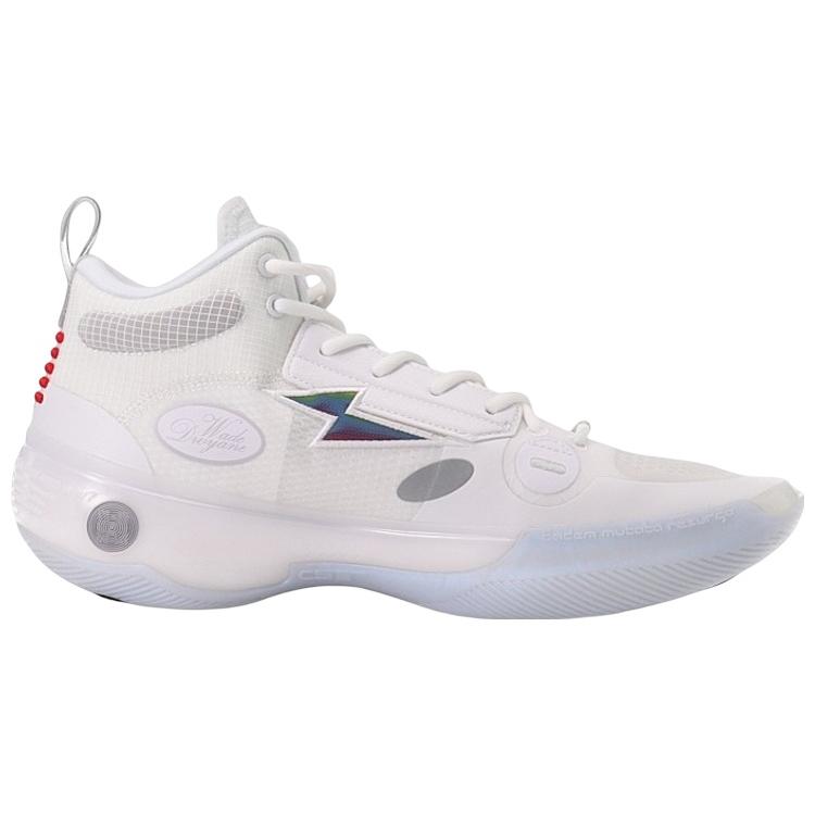 New LiNing Way Of Wade 10 Cushioning Anti Slip And Wear Resistant Coverage Support Mid Top Basketball Shoes Standard White ABAS075-2