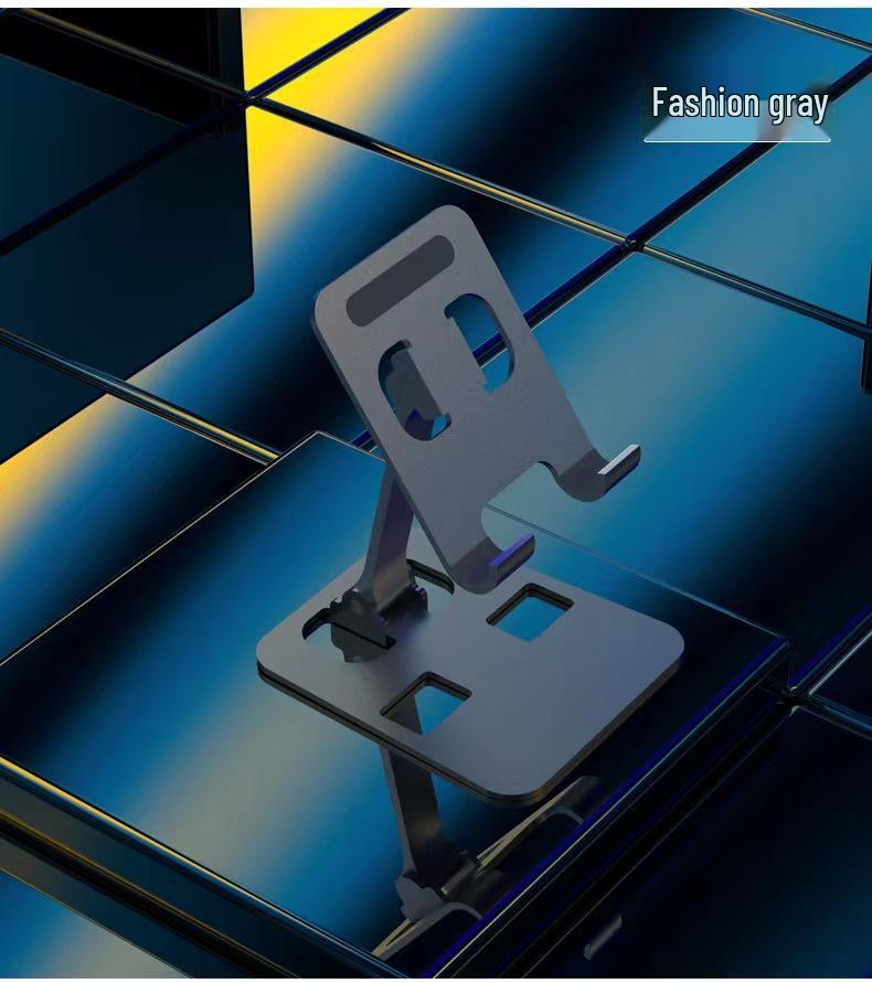 Dual-Axis Foldable Desktop Stand for Apple & Android Tablets - Adjustable for Live Streaming серый