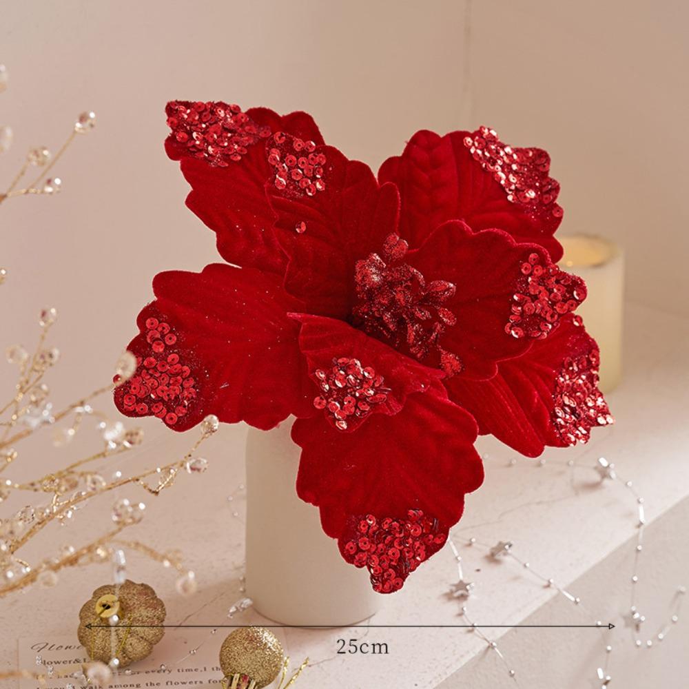 Christmas Style Simulation Flowers 25cm Length Christmas Tree Decorations  Wedding Decorations