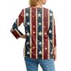 Damen T-Shirt mit Aufdruck, Knopfleiste, 3/4-Ärmel, modisch für den Alltag und das Wochenende, Basic, V-Ausschnitt, normales Oberteil