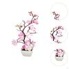 Artificial Plum Blossom Bonsai Pot Desktop Faux Potted Plant for Home