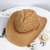 Halm Western Cowboyhatt För Män Kvinnor Cowgirl Formbar Bred Brätte Sol Strandkeps Utomhus Resor