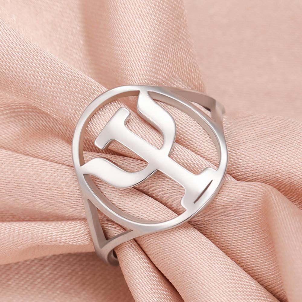Dawapara PSI Symbol Ring for Women Men Greek Alphabet Letter Psychiatry Psychology Gifts Stainless Steel Jewelry