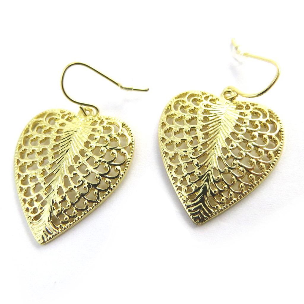 Les Trésors De Lily [M8116] - Gold 'Love' Fancy Earrings