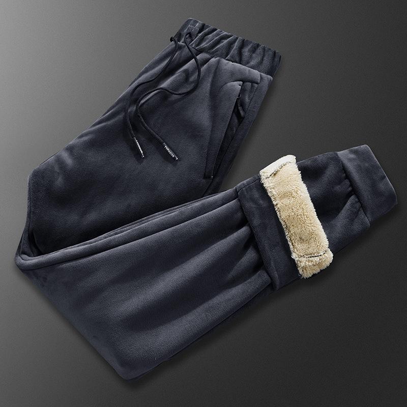 Winter Silver Fox Fleece Jacket Men's Fattened Plus Size Sweater Set Fleece Thickened Warm Lamb Fleece Sportswear Men's