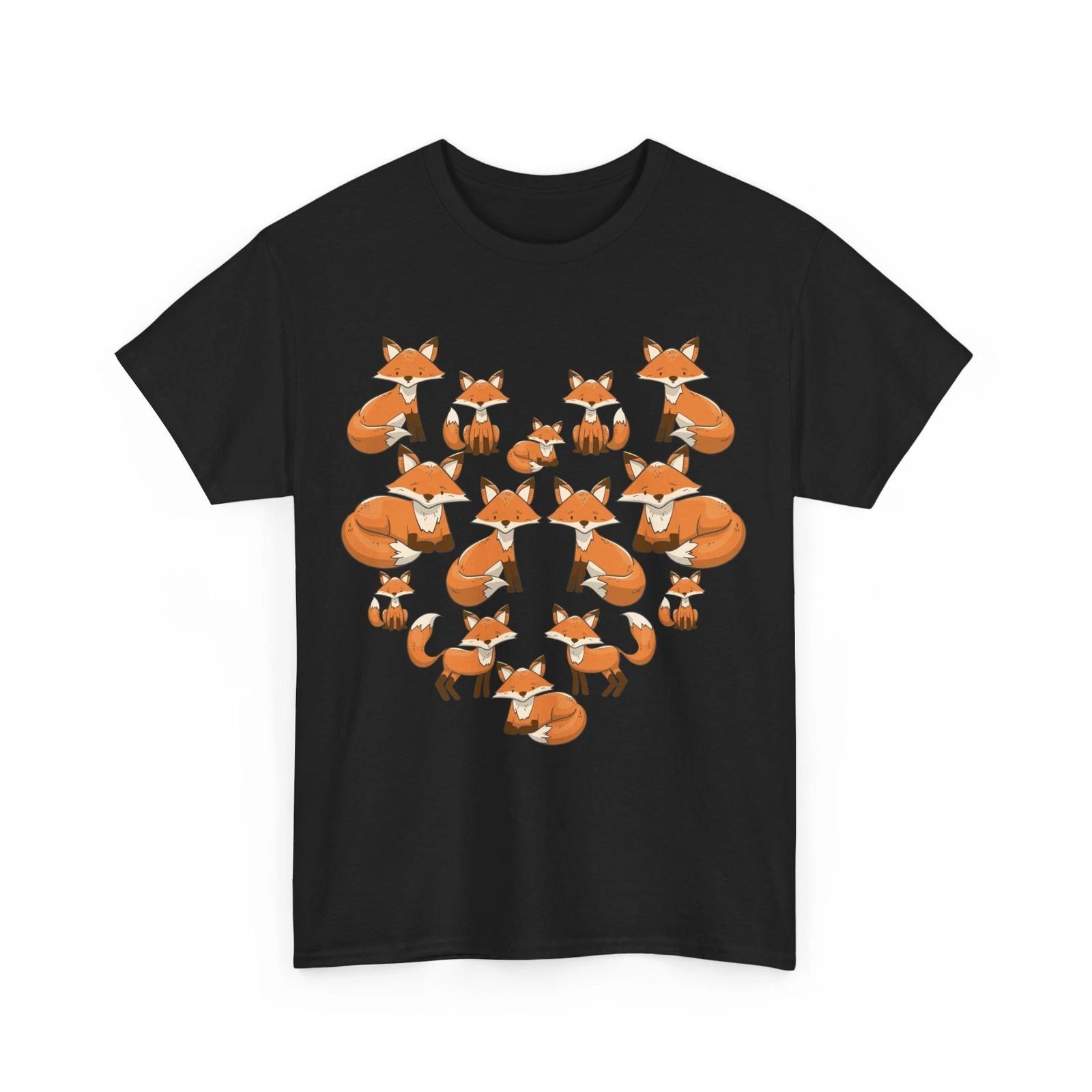 Футболка с лисами, Сердце лисы, Животные, Любители лис, Женская, Мужская S