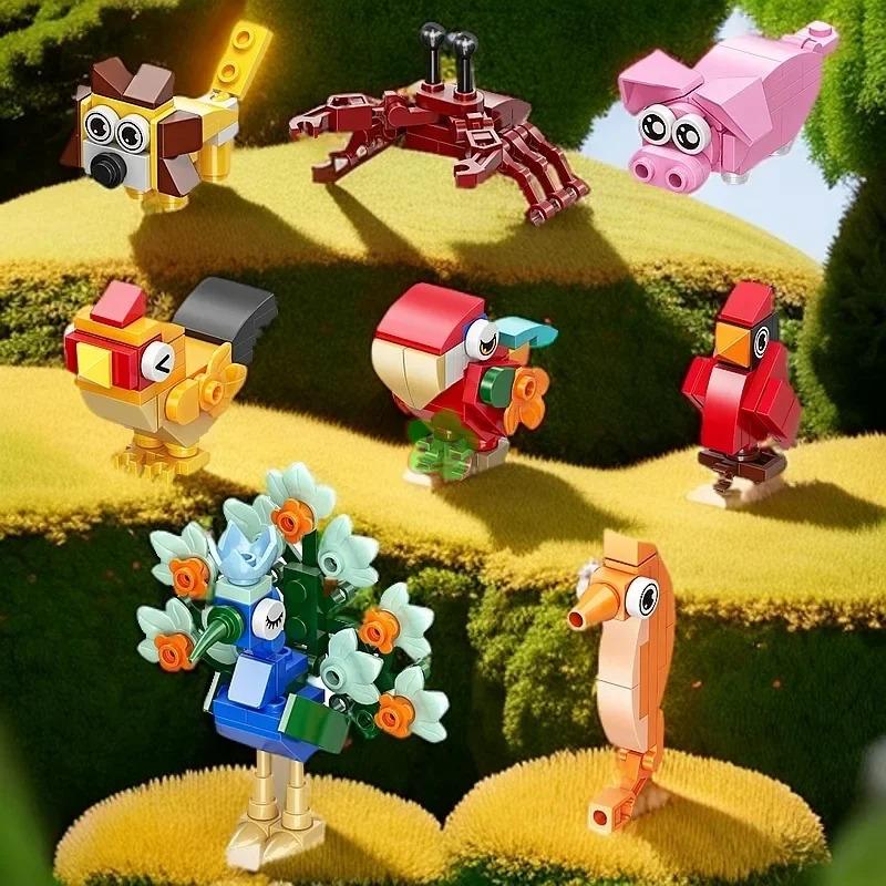 Insect Animals Model Set Building Blocks Toy Assembly Bee Dragonfly Mantis Bricks Toy Interesting Animal Ornaments For Kids Gift