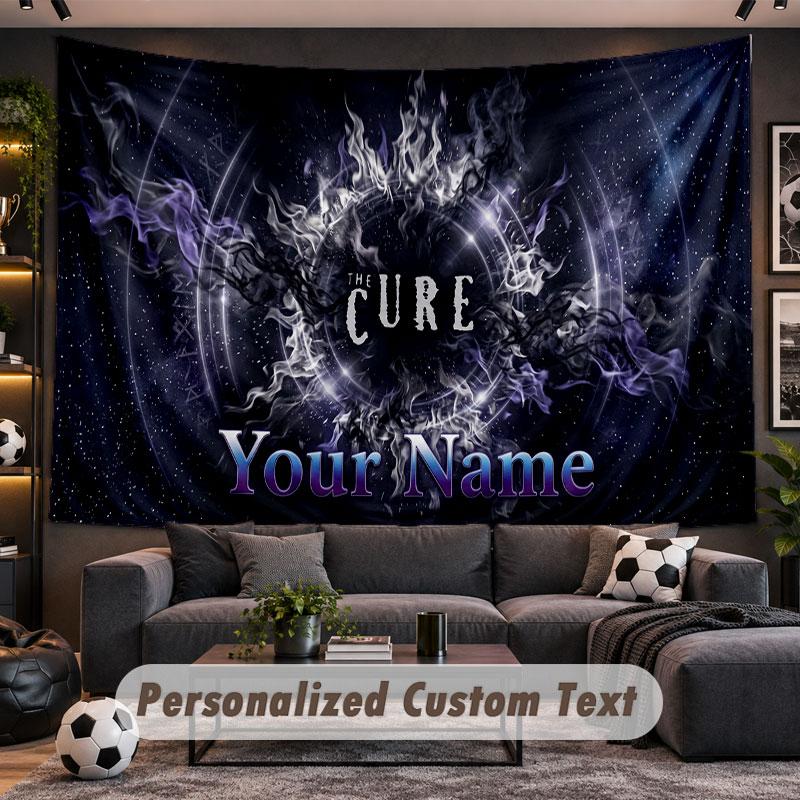 Wall Hanging Tapestry Custom NameThe Cure Pattern Personalized Printed Fabric Wall Decor
