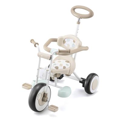 [Oficiální] Tříkolka Ides Natural Trike s opěrkou nohou, tlačnou tyčí a bezpečnostní madlem pro děti a batolata (Medvídek Pú)