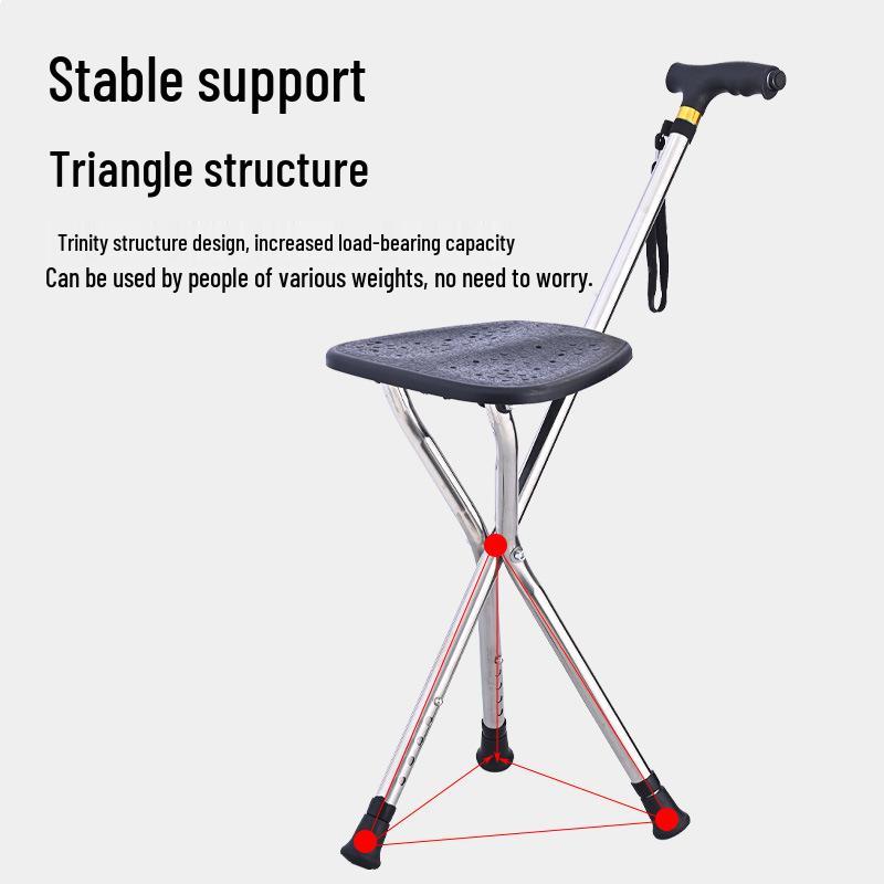 2-in-1 Medical Cane Stool: Standing & Sitting Aid for Post-Surgery Support & Hiking