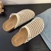 Womens Dress Casual Shoes Ladies Breathable Hollow Mesh Breathable Rhinestone Decoration Flat Large Size Casual Shoes 2024