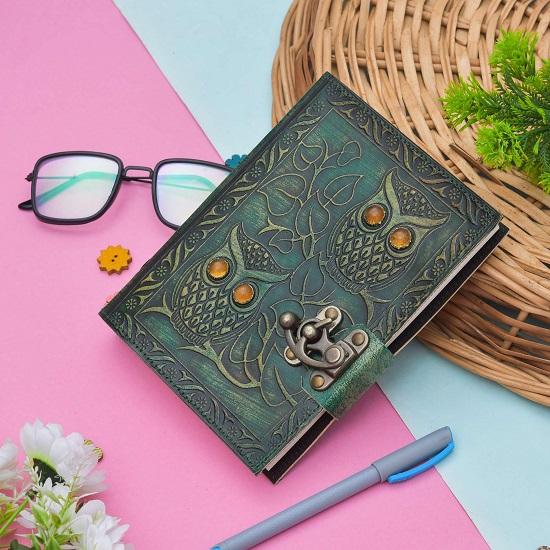 Leather Journal Diary with Metal Lock Vintage Journal Handmade 200 Pages White Unruled|travel Diary  Journal