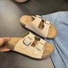 Double One-word Buckle Belt 4.5 Thick Bottom Heightening Lazy Beach Cool Slippers Female Summer