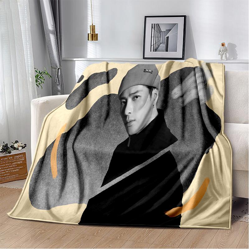 3D Jackson Wang Sångare Stjärna Mjuk Plyschfilt, Flanellfilt Kastafilt för Vardagsrum Sovrum Säng Soffa Picknick Barnpresent