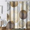 Modern Abstract Shower Curtain,Circle Geometric Pattern Shower Curtain Sets, Mid Century Style Bathroom Curtains Decor Set with