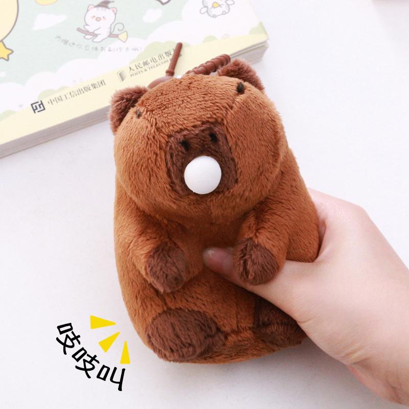 12cm Capybara Plush Keychain Pendant Simulation Capibara Anime Fluffty Toy Stuffed Animals Doll Plush Children Birthday Gift Toy