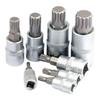 8-teiliges Bit-Steckschlüssel-Set 1/4" 3/8" 1/2" Adapter M4 M5 M6 M8 M10 M12 M14 M16 Schlüssel Vielzahn-Bits für Ratsche Steckschlüssel Drehmomentschlüssel