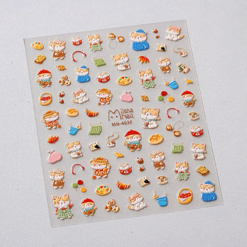 

Season Poker Rabbit Big Face Cat Three-Dimensional Relief Nail Sticker Waterproof Nail Sticker Ornament Mn403 406 MN403 (stereo)