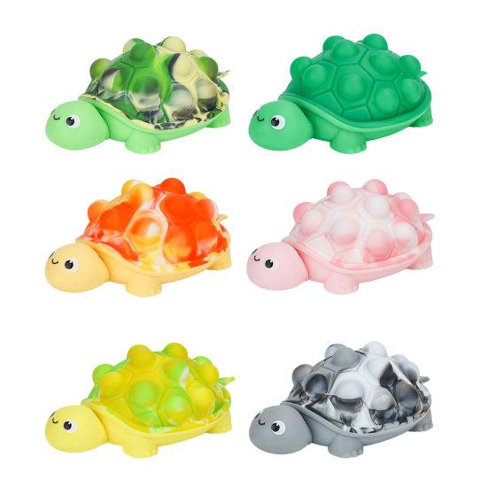 Bubble Shell Turtle Stress Ball Silicone Stress Relieving Tortoise Squeeze Sensory Toy Animal Shape Hand Therapy Exercise Fidget Toy