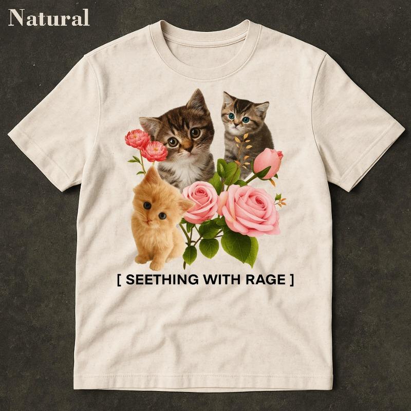 Funny Seething With Rage Cat Meme Shirt Funny Meme Shirt Popular Meme Shirt Viral Meme Shirt Offensive Shirt Cursed Cat Shirt S