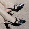 Fashion Bow Women Sandals High Heels Shoes New 2025 Designer Summer Slippers Marie Janes Chunky Lolita Slingback Woman Pumps Sandalias