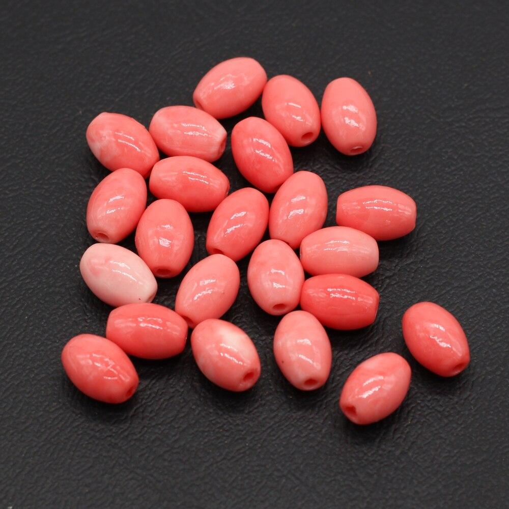 20Pcs/60Pcs Natural Pink Coral Pendant Cylindrical Through-Hole Beads For Jewelry Making DIY Necklace Bracelet Accessory