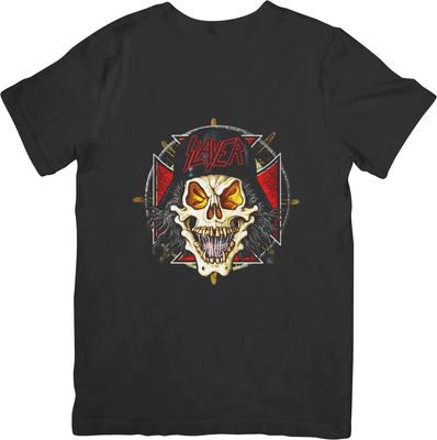 Slayer Music Unisex-Passform für Männer & Frauen Qualitäts-Baumwoll-T-Shirt Schwarz