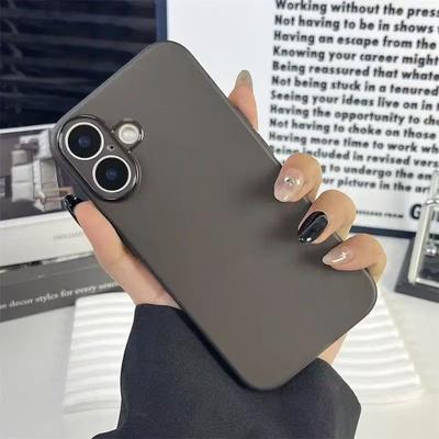 Schlichte Ultra-dünne Matte Hartschale für iPhone 16 15 14 13 12 mini 11 Pro 16E Xs Xr Max 7 8 Plus SE Transluzente Hülle Fundas