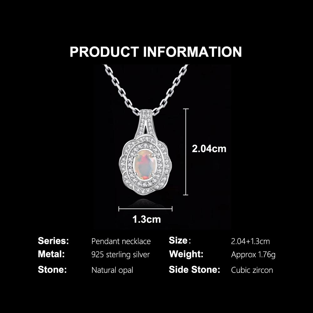 Precious Light luxury gemstone Natural opal October Birthstone Ring Earrings Necklace Set 925 silver fine jewelry gift for women