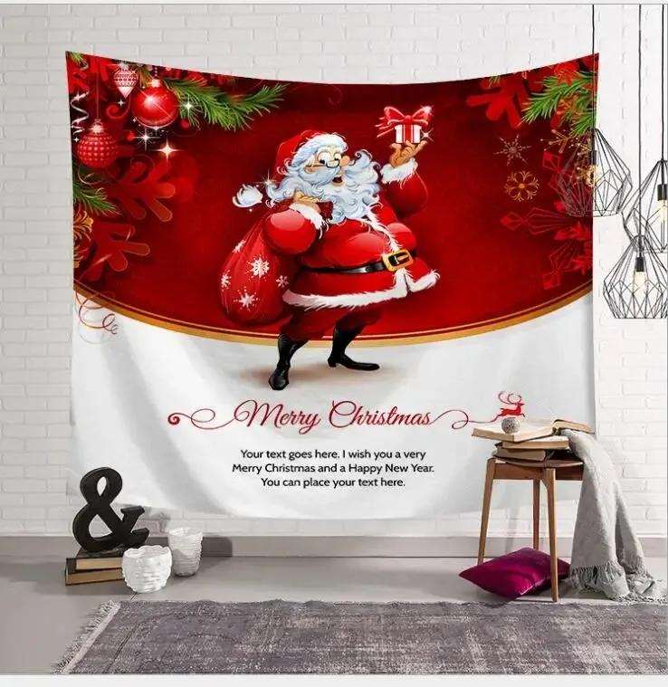 Christmas Pattern Tapestry Home Bedroom Living Room Wall Decoration Christmas Theme Tapestry