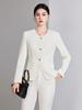 Women's Beige Suit Set: Elegant Spring/Autumn Formal Attire for Announcers, Hosts, or Salon Receptionists