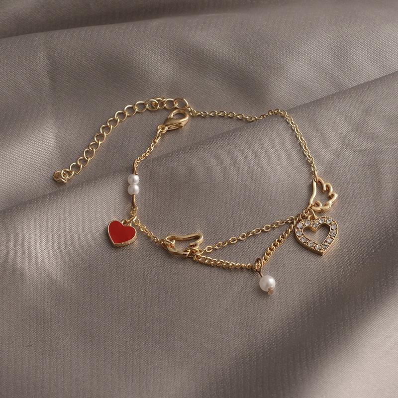 Retro style pearl bracelet women's versatile high-end sense niche temperament beaded bracelet couple girlfriend hand jewelry