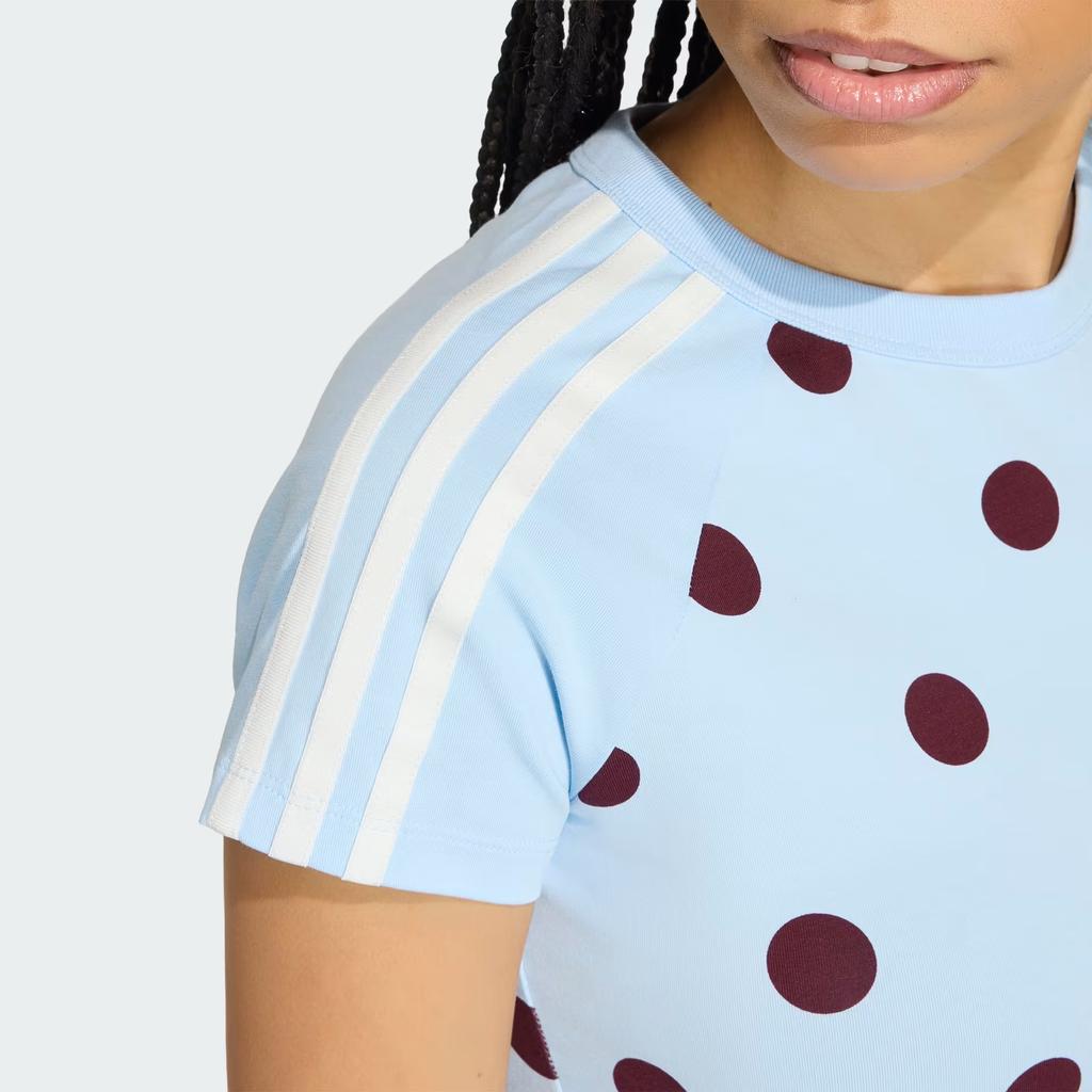 Adidas Originals Cali Tee Slim Fit Round Neck Short Sleeve Striped T-Shirt Women tops KV1192