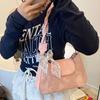 Smooth Bow Underarm Bag Elegant Women's Armpit Bag Casual Lace Ribbon Handbag  Daily