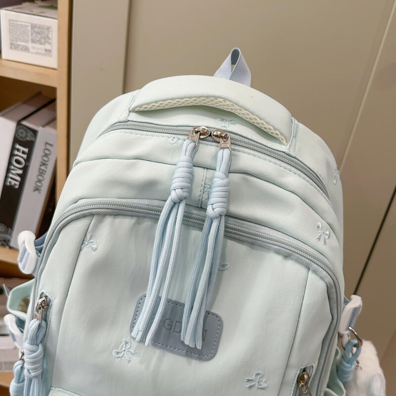 Women's Backpack Bow Embroidered Student Large Capacity Schoolbag