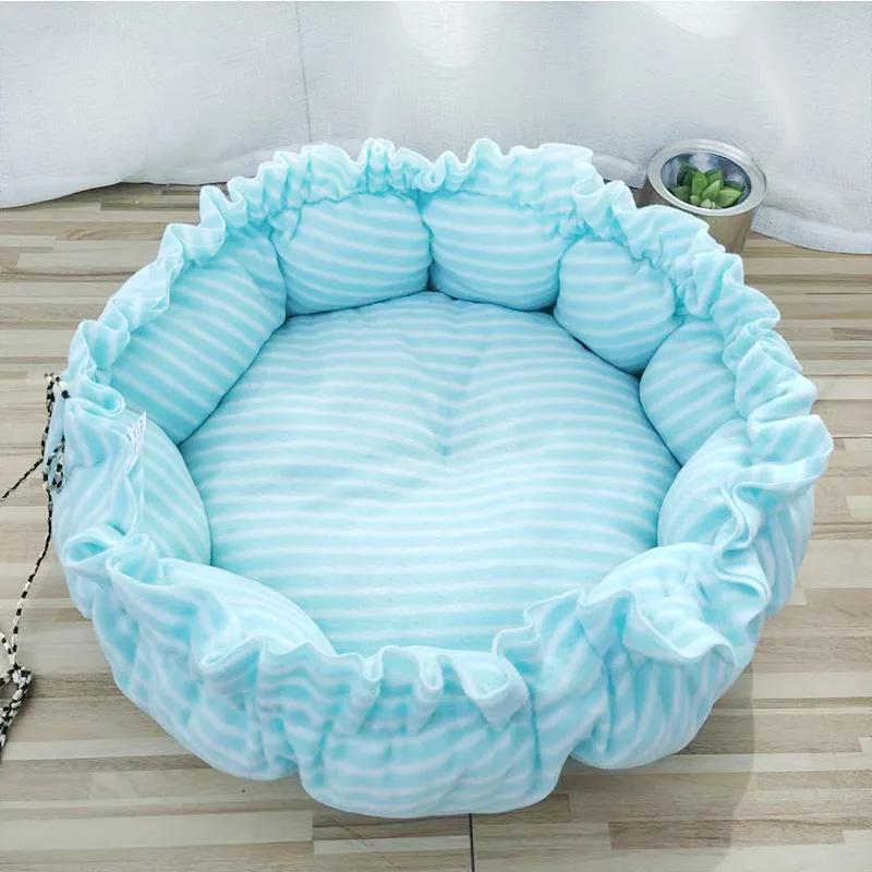 

Dual Use Adjustable Drawstring Pet Bed Creative and Comfortable Soft and Warm Pet Bed Pet Mat Cat Four Season Puppy Pet Supplies S diameter 45cm