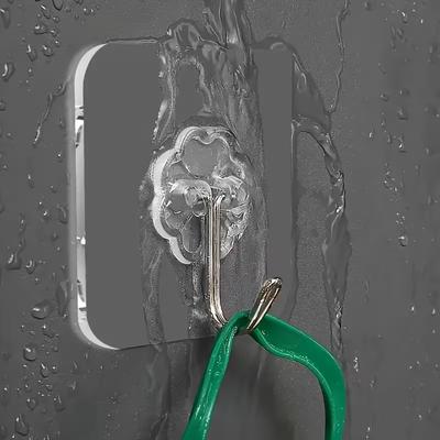 Transparent Adhesive Hooks - No-Damage, Nail-Free Wall Mount for Picture Frames & Tiles, Strong Hold Multi-Surface Compatibility