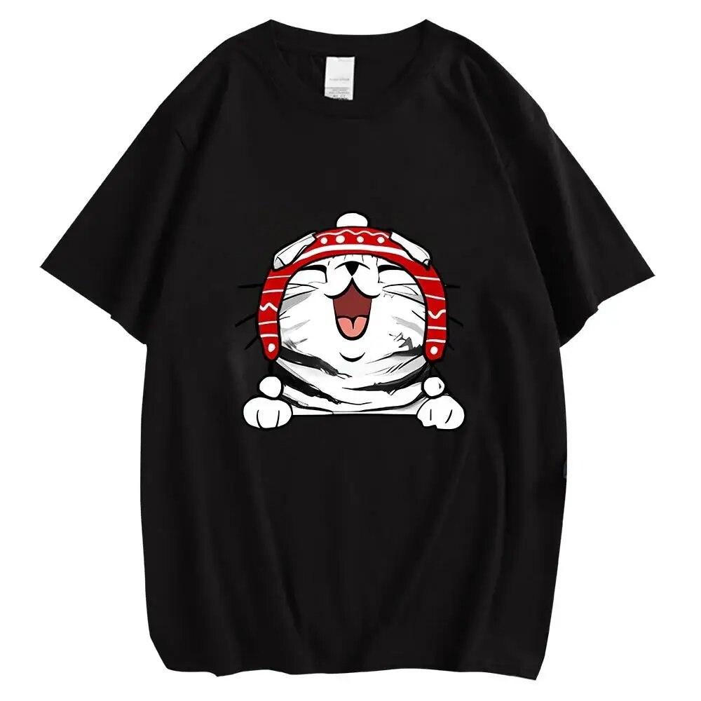 Animal Cats Kitten Chest Graphic Print T Shirt Christmas Unisex Women Hip Hop Streetwear Short Sleeve Plus Size T Shirt Unisex