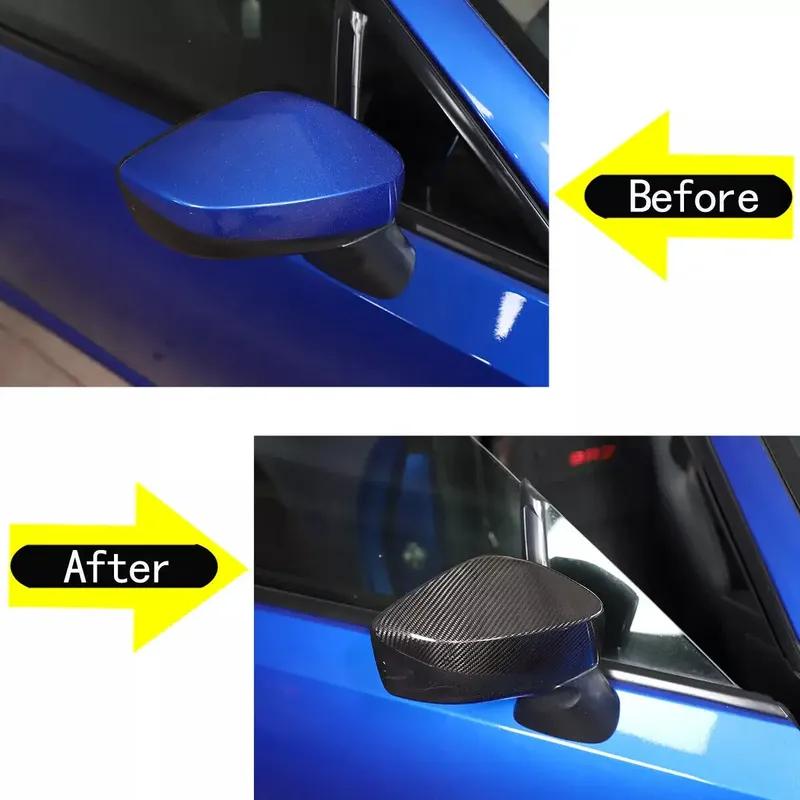 For Toyota 86 Subaru BRZ 2012- Real Carbon Fiber Car Sticker Rearview Side Mirror Cover Wing Cap  Exterior Door Case Trim