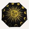 Golden Celestial Sun Moon Phase Wall Art DecorUmbrella, Portable 3-Fold Umbrella for Men & Women,Christmas Gift ES175