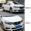 For Nissan Sentra Sylphy 2016-2024 2PCS Front Headlight Lamp Strip Trim Chrome