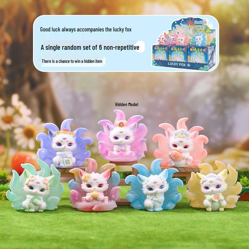 Nine-Tailed Fox Resin Blind Box: Chinese Style Desktop Ornament & Festival Gift
