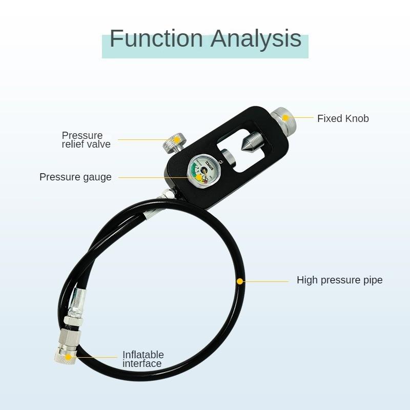 Submarine Oxygen Cylinder Inflation Valve Scuba Respirator Converter Small Scuba Inflation Adapter 30 * 13.5 * 4CM